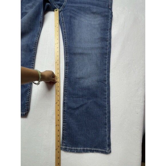 T.K. Axel Slim Boot Men's Stretch Blue Denim Jeans Size 36x32 - Picture 8 of 15